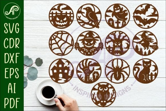 Download Halloween Coaster SVG Design Bundle - Halloween Collection