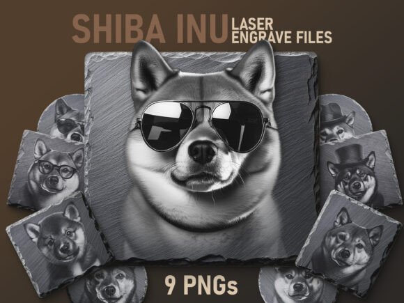 Download Shiba Inu Engraving Files - Digital PNG - Files Collection