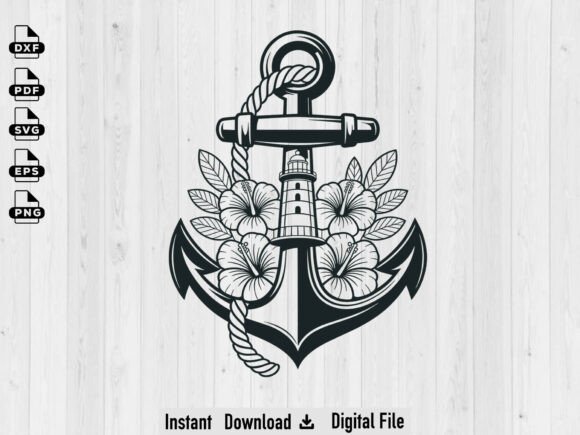 Download Floral Anchor SVG, Silhouette Cut Files - Files Collection