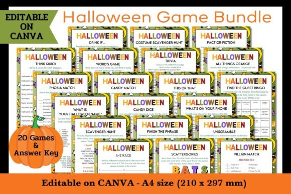 Download Halloween Party Game Bundle - Editable - Halloween Collection