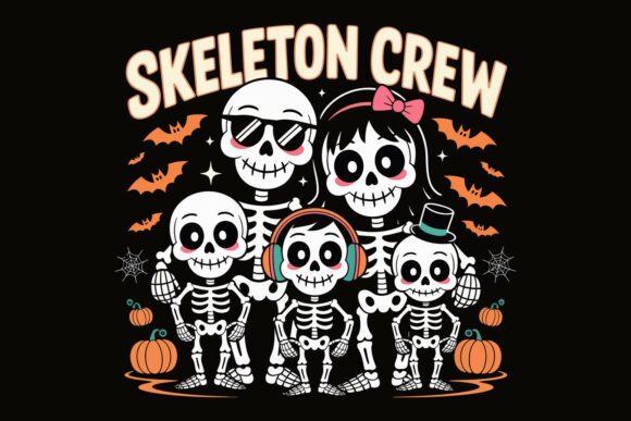 Download Skeleton Halloween Squad T-shirt Design - Halloween Collection