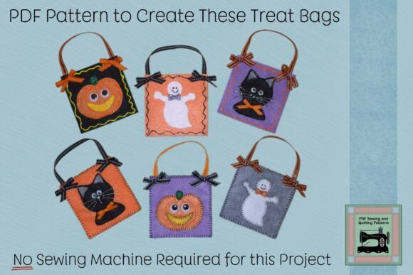 Download PDF Pattern Felt Halloween Treat Bags - Halloween Collection