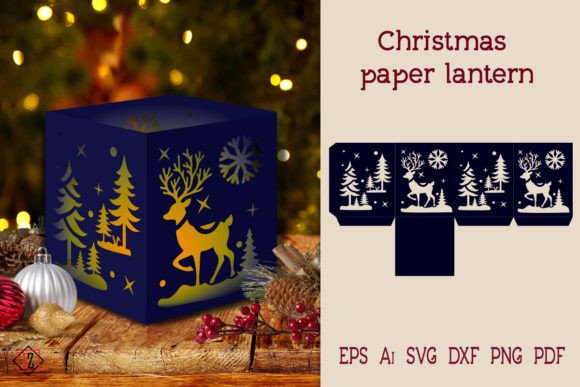 Download Christmas Paper Lantern. File for Cutting - File for cutting Collection